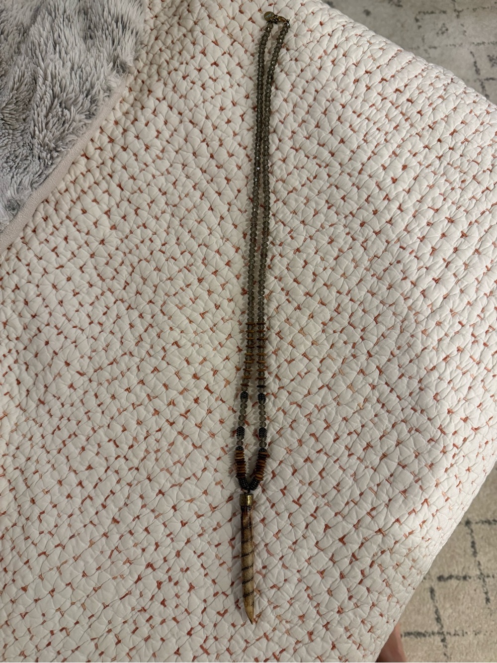 Brown Beaded Spike Pendant Necklace - Women Accessories